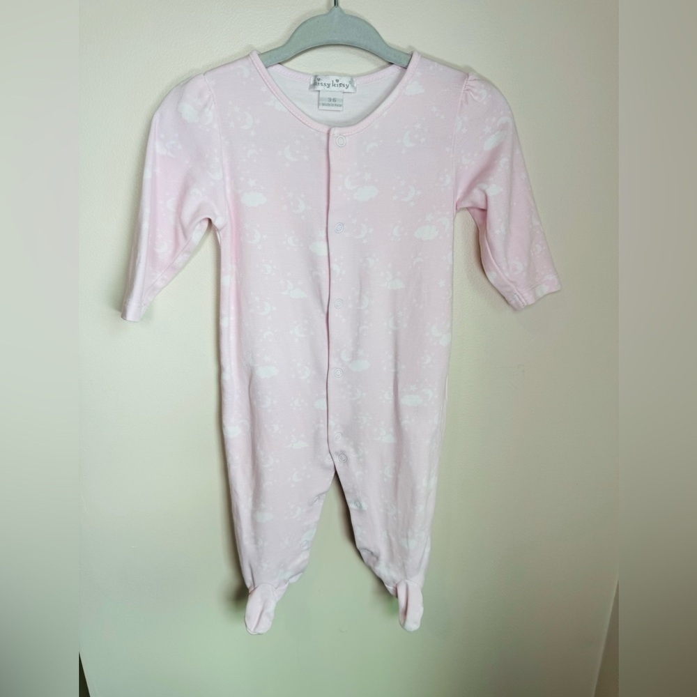 Kissy Kissy White Moons Footie size 3-6M